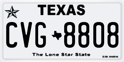 TX license plate CVG8808