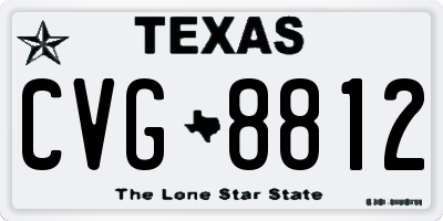 TX license plate CVG8812
