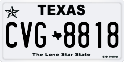 TX license plate CVG8818