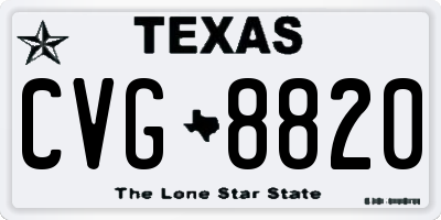TX license plate CVG8820