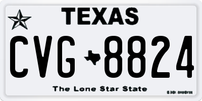 TX license plate CVG8824
