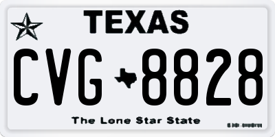 TX license plate CVG8828