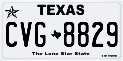 TX license plate CVG8829