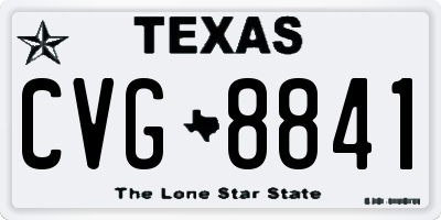 TX license plate CVG8841