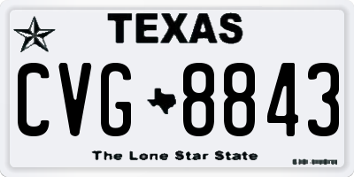 TX license plate CVG8843