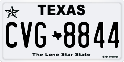 TX license plate CVG8844