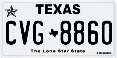 TX license plate CVG8860