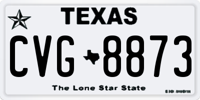 TX license plate CVG8873