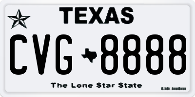 TX license plate CVG8888