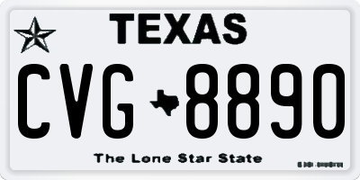 TX license plate CVG8890