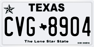 TX license plate CVG8904