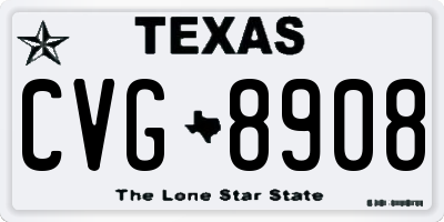 TX license plate CVG8908