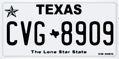 TX license plate CVG8909