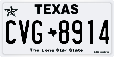 TX license plate CVG8914