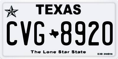 TX license plate CVG8920