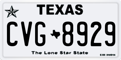 TX license plate CVG8929