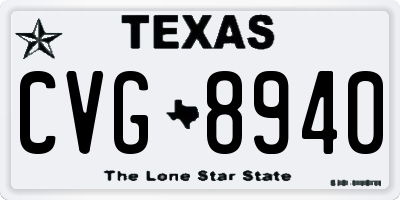 TX license plate CVG8940