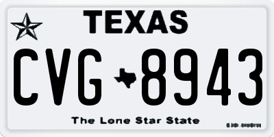 TX license plate CVG8943