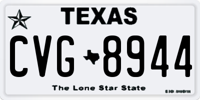 TX license plate CVG8944