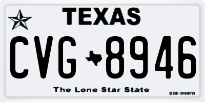 TX license plate CVG8946