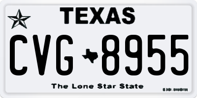 TX license plate CVG8955