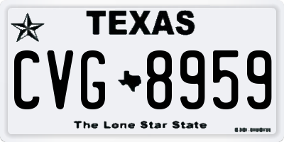TX license plate CVG8959
