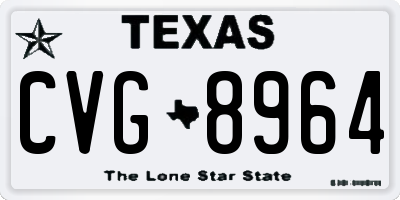 TX license plate CVG8964