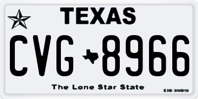 TX license plate CVG8966