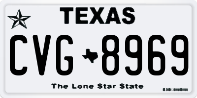 TX license plate CVG8969