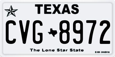 TX license plate CVG8972