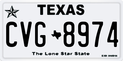 TX license plate CVG8974