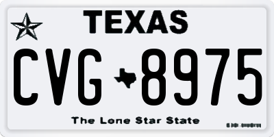 TX license plate CVG8975