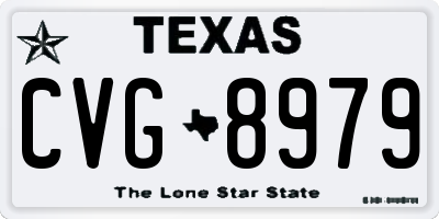TX license plate CVG8979