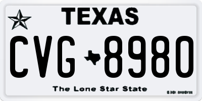 TX license plate CVG8980