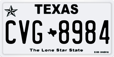 TX license plate CVG8984