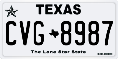 TX license plate CVG8987