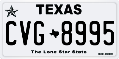 TX license plate CVG8995