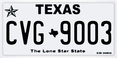 TX license plate CVG9003