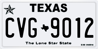 TX license plate CVG9012
