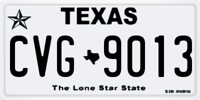 TX license plate CVG9013