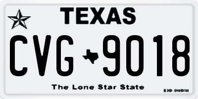 TX license plate CVG9018