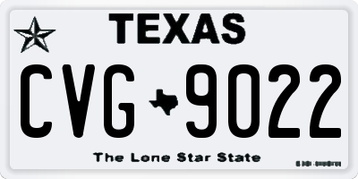 TX license plate CVG9022