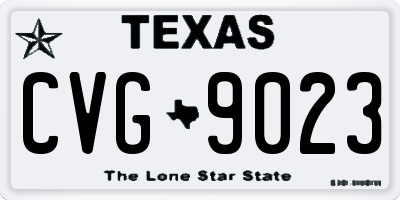 TX license plate CVG9023