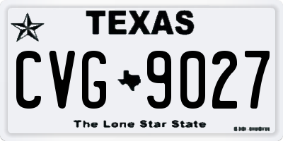 TX license plate CVG9027