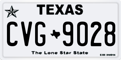 TX license plate CVG9028