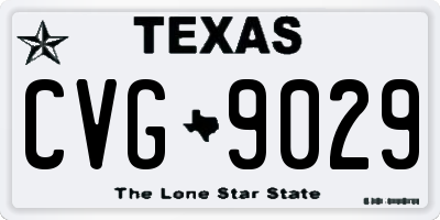 TX license plate CVG9029