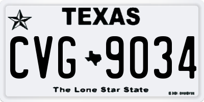 TX license plate CVG9034