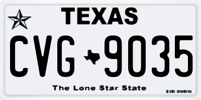 TX license plate CVG9035