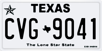 TX license plate CVG9041