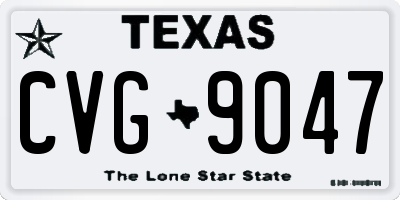 TX license plate CVG9047